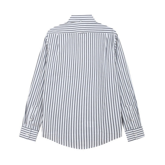 Blue and white patchwork shirt(副本) THOM TREND