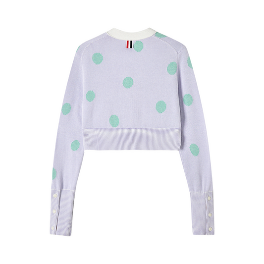 Four-Stripe Pink V-Neck Cardigan(副本) THOM TREND