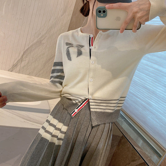 Wool Knit Cardigan Pleated Skirt Set(副本) THOM TREND