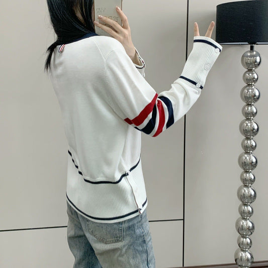 Striped V-neck long sleeves(副本) THOM TREND