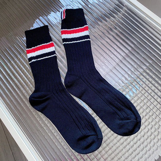 Mid-length four-bar striped socks(复制) THOM TREND