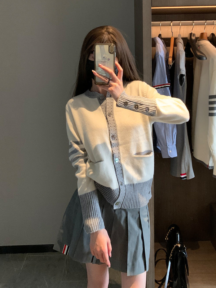 2025S Women's perforated jacket with placket THOM TREND