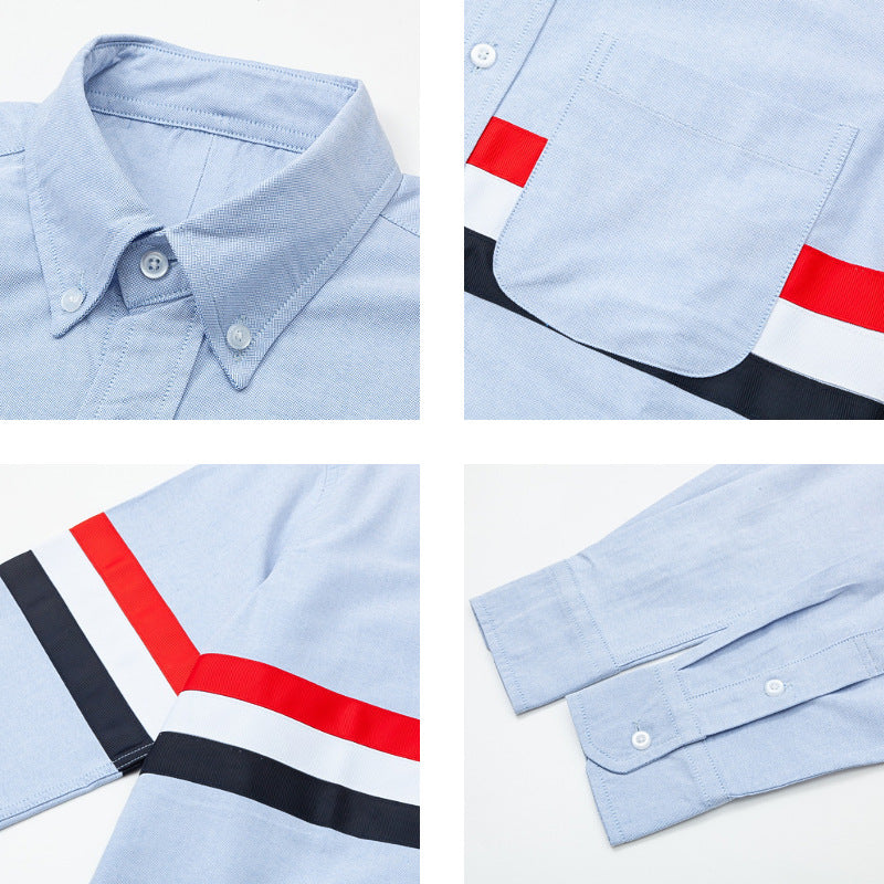 Double Sleeve Patches Contrast Shirt(副本) THOM TREND