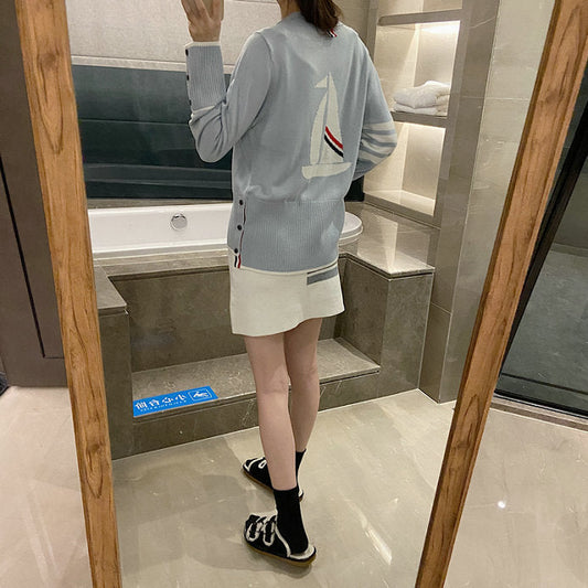 2025SS Back sailboat cardigan THOM TREND