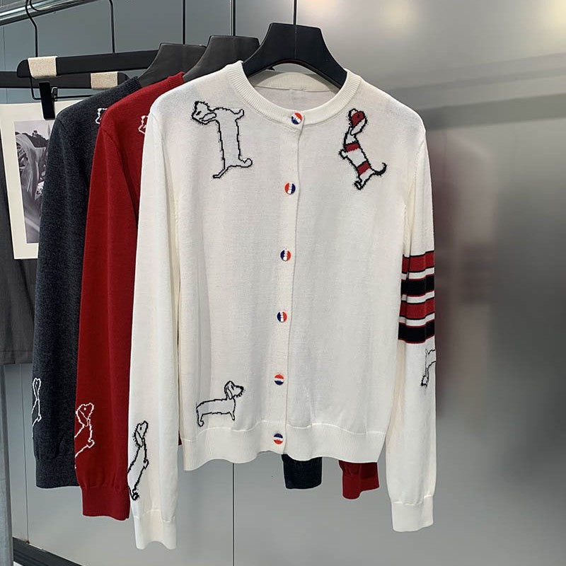 Thom Browne Puppy Embroidered Sweater