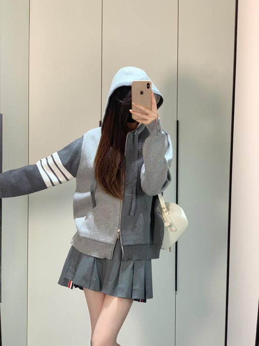 2025SS Left and right colorblock hoodie THOM TREND