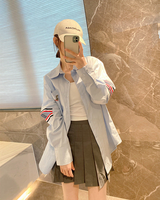 Women's Pink Striped Shirt(复制) THOM TREND