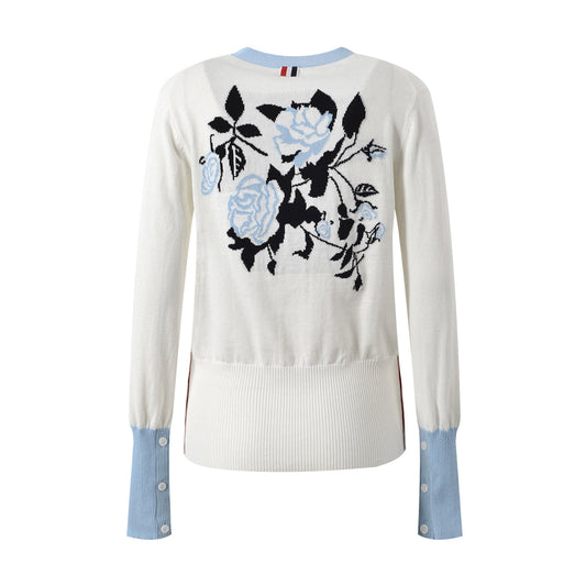 Women's Floral V-Neck Cardigan THOM TREND