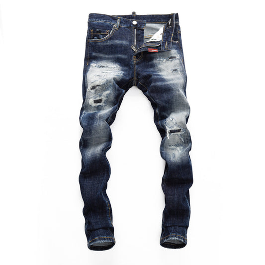 New-DSQ2 Frayed patch Jeans