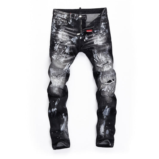New-DSQ2 2025ss Ripped Black Jeans