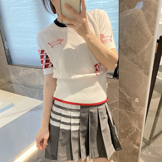 Women's back puppy polo short sleeve(副本) THOM TREND