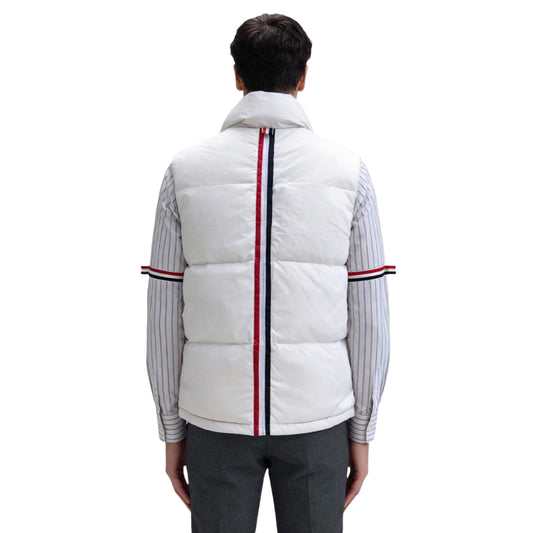 Thom Browne Unisex Shiny Colorblock Baseball Collar Vest