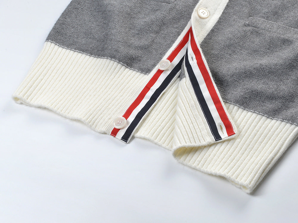 Thom Browne Contrast color knitted cardigan