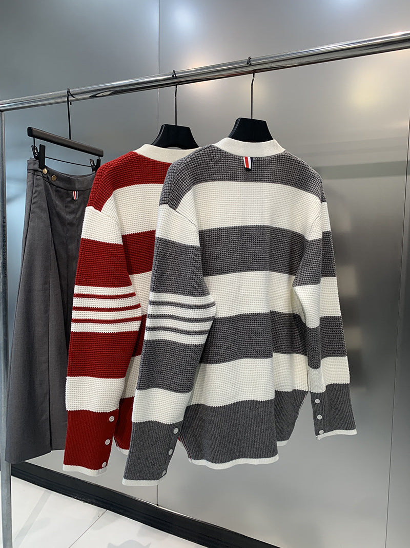 Thom Browne Puppy Embroidered V-Neck Cardigan