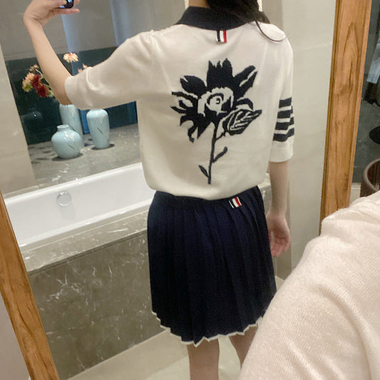 Thom Browne Polo collar short sleeve sweater