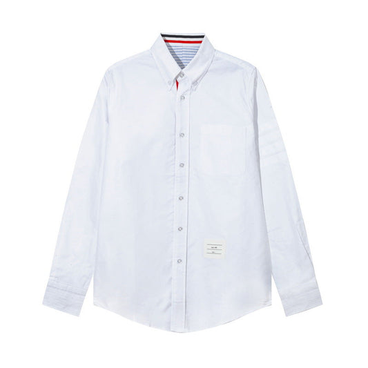 Men's four-bar collar mid-ribbon shirt(副本) THOM TREND