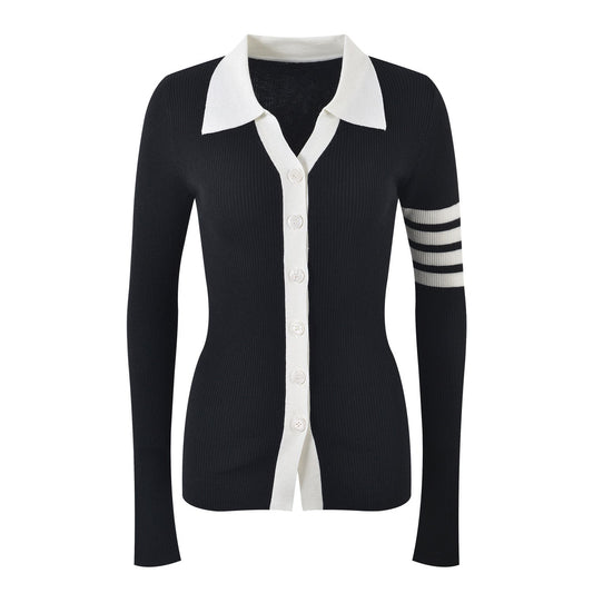 Thom Browne Contrast lapel cardigan