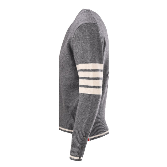 Thom Browne Four-stripe wool cardigan