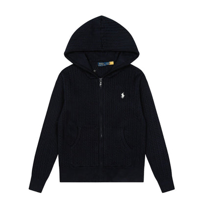 Ralph Lauren Women‘s Cable Knit Cotton Hoodie Jacket