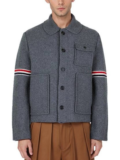 Men's double sleeve striped wool coat THOM TREND