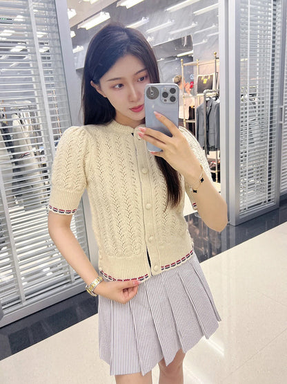 Women's hollow knit T-shirt THOM TREND