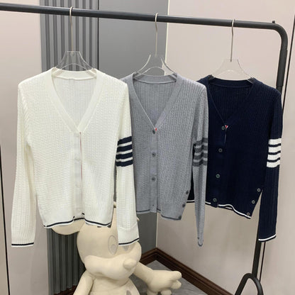 2025SS  Small twist v-neck cardigan THOM TREND