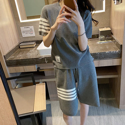 Thom Browne Short-Sleeved Knitted Track Suit