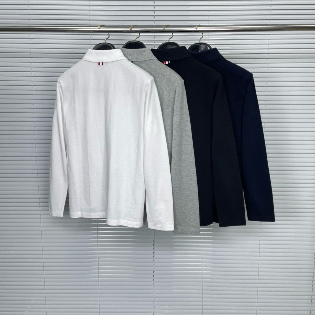 2025SS Lapel long-sleeved T-shirt THOM TREND