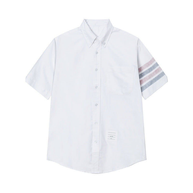 Men's striped short-sleeved shirt THOM TREND