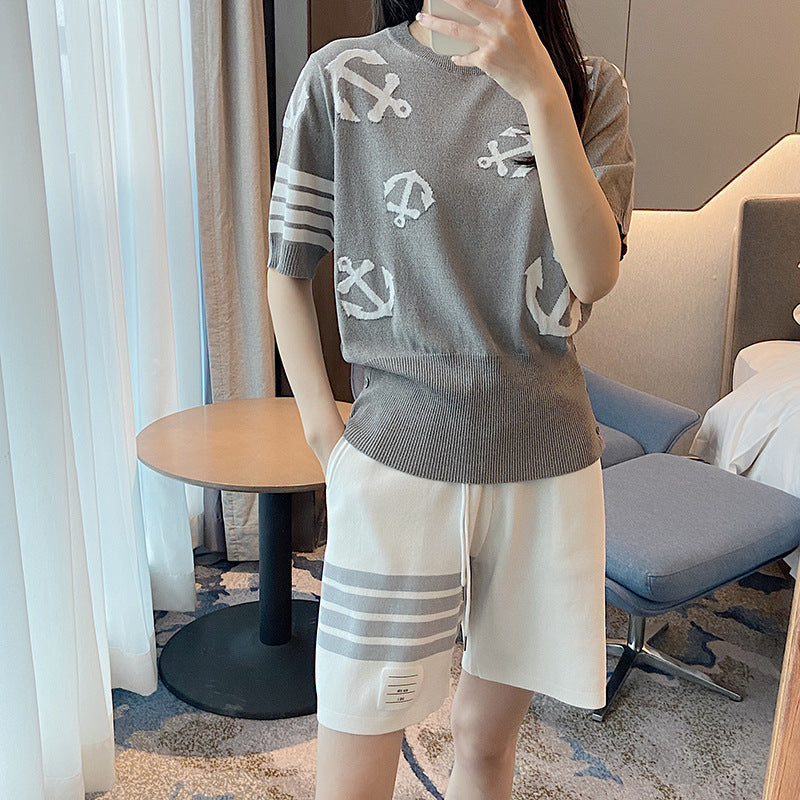 Thom Browne Round neck high waist T-shirt