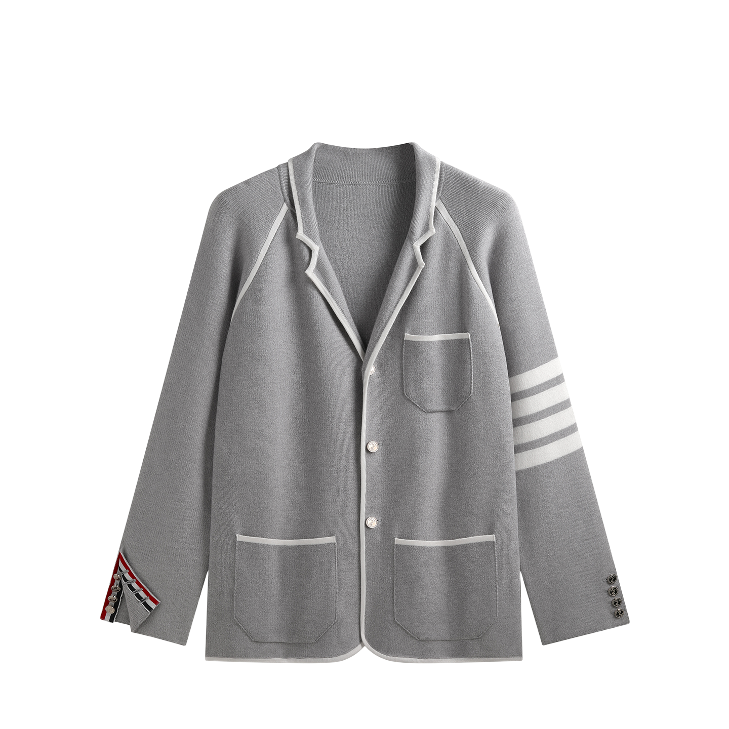 2025SS  Suit collar mid-length knitted jacket THOM TREND