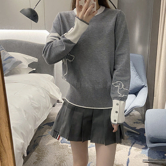 2025SS  Dog pattern pullover sweater THOM TREND