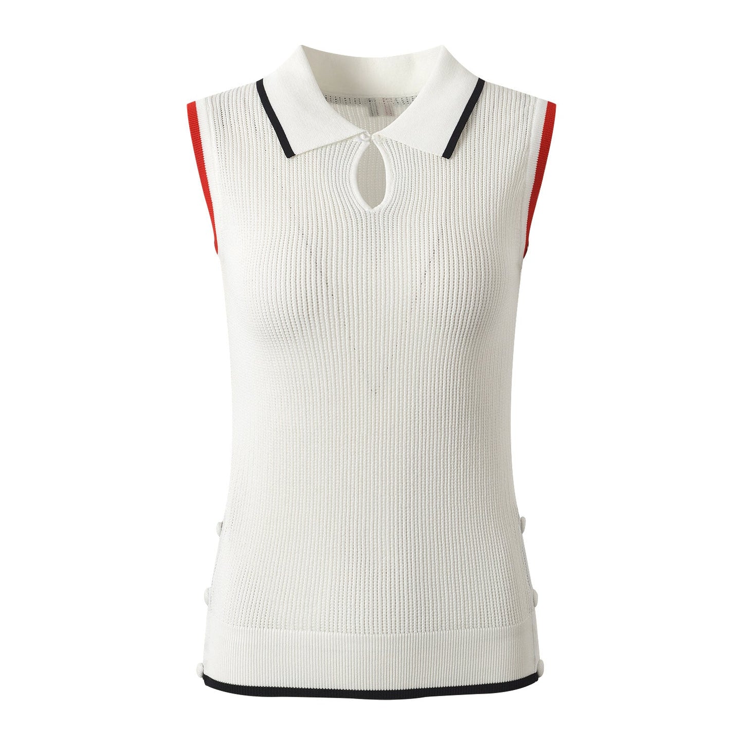 Women's Polo Neck Sleeveless Vest - Premium Cotton Tank Top