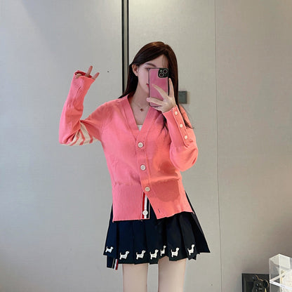 V-neck knitted cardigan（复制） THOM TREND