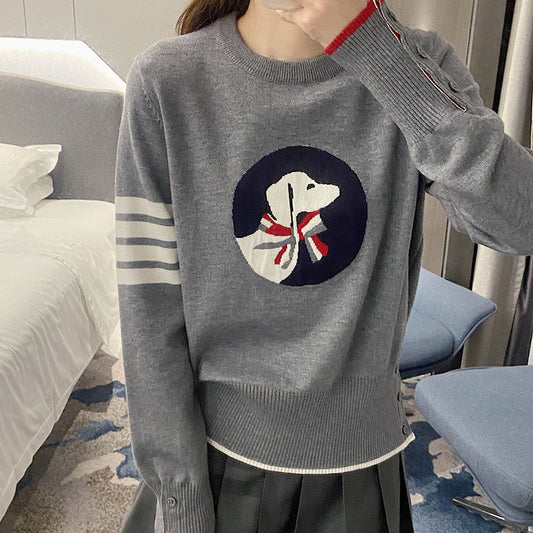 Puppy embroidered cardigan（副本） THOM TREND