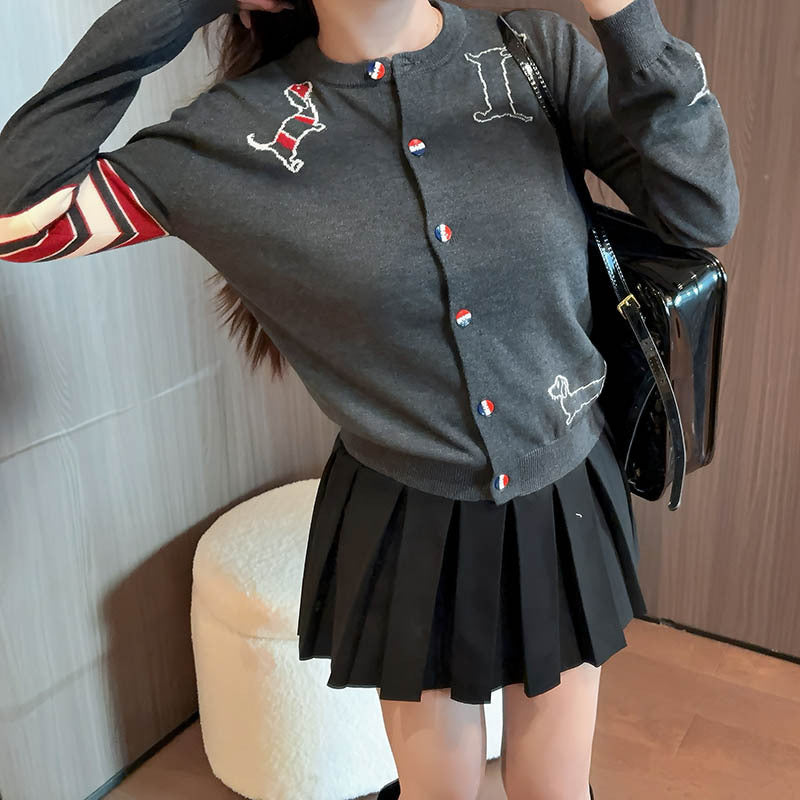 Thom Browne Puppy Embroidered Sweater