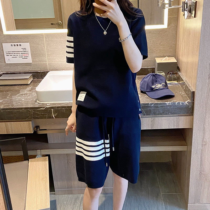 Thom Browne Short-Sleeved Knitted Track Suit