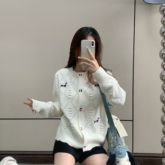 2025SS Puppy Wavy Diamond Cardigan THOM TREND