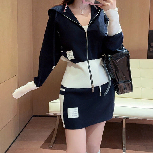 Thom Browne Threaded three-bar skirt suit