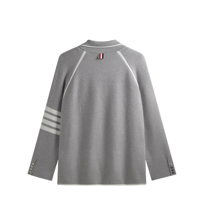 2025SS  Suit collar mid-length knitted jacket THOM TREND