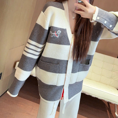 Thom Browne Puppy Embroidered V-Neck Cardigan