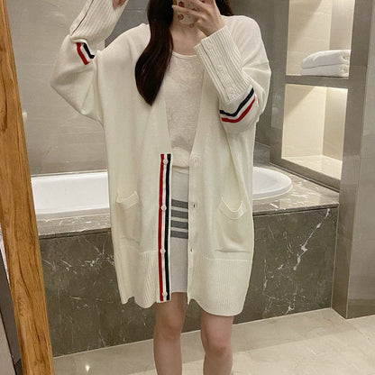 2025SS  Three-color stripe long cardigan THOM TREND