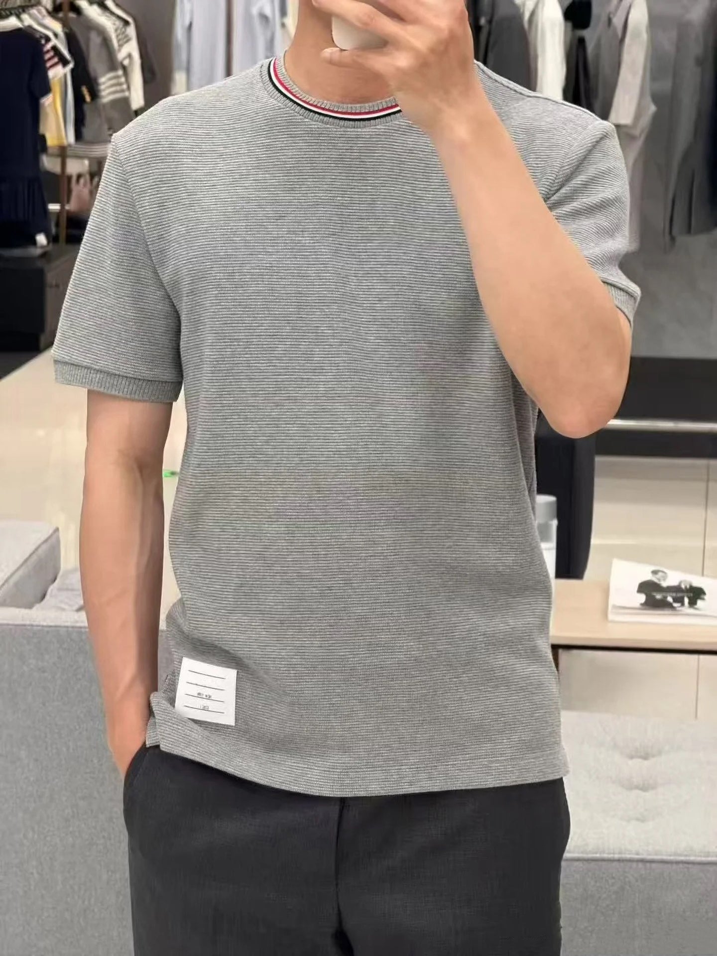 Men's Water Ripple Crew Neck T-Shirt THOM TREND