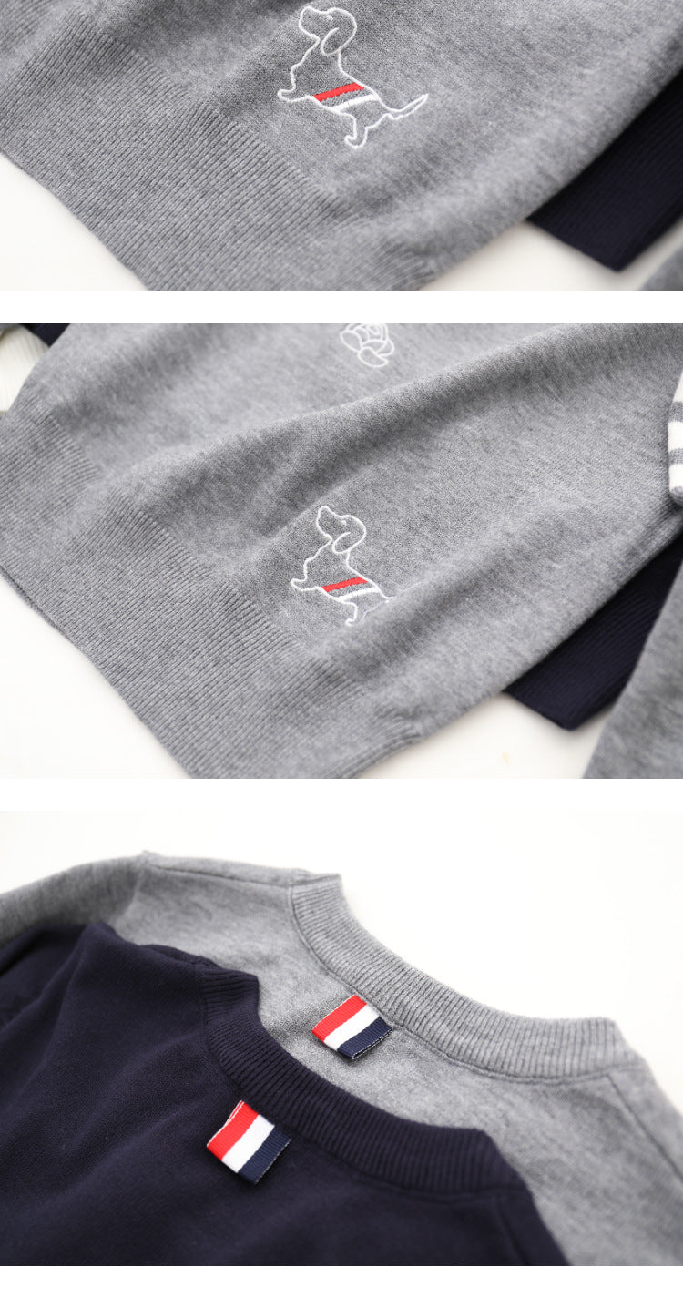 Thom Browne Color-block jacquard sweater