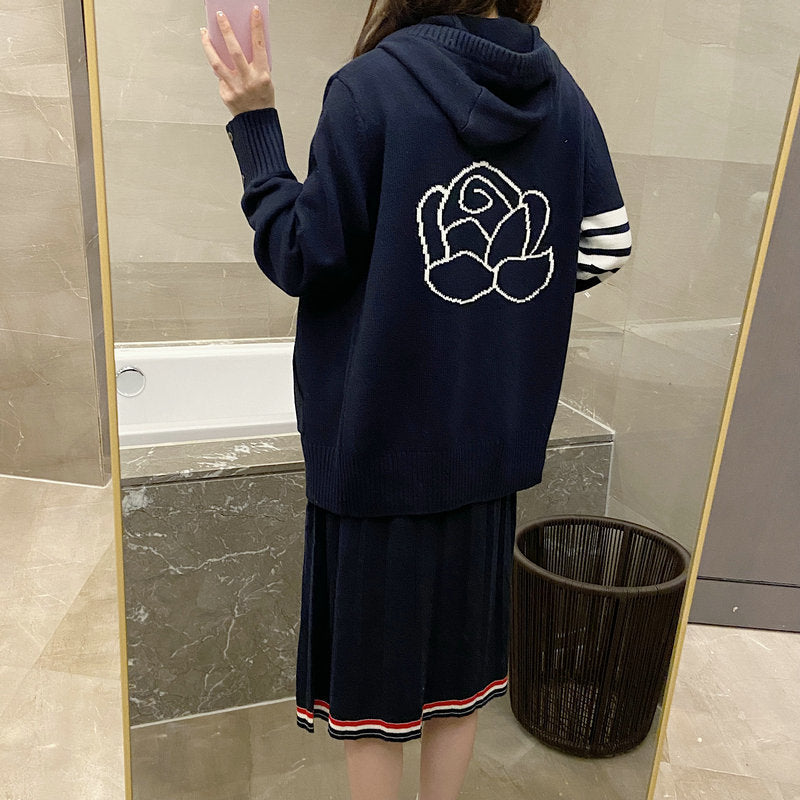 2025SS Cutout Flower Hooded Zip-Up THOM TREND