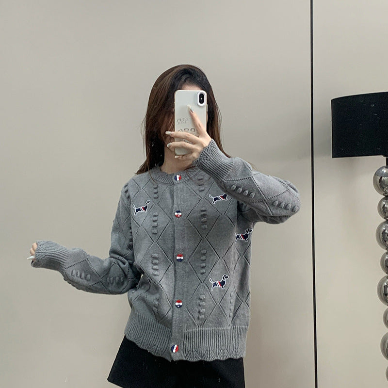2025SS Puppy Wavy Diamond Cardigan THOM TREND