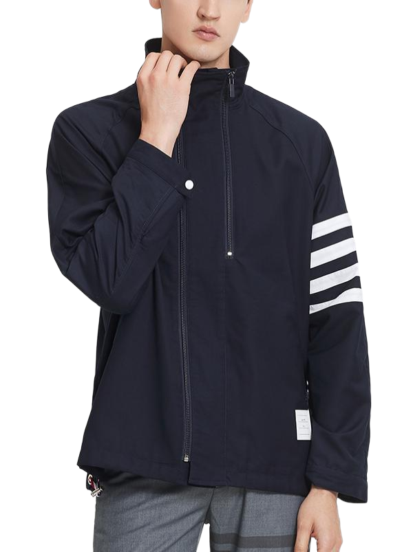 2025SS Men's double zipper stand collar jacket THOM TREND