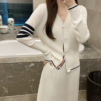 2025SS  Small twist v-neck cardigan THOM TREND