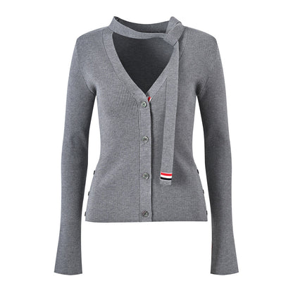 Ribbon knitted cardigan