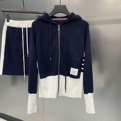 Thom Browne Threaded three-bar skirt suit